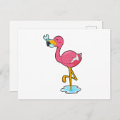 Flamingo met Vis Briefkaart (Voorkant / Achterkant)
