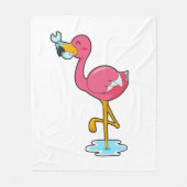 Flamingo met vis fleece deken (Voorkant)