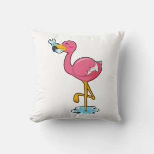 Flamingo met vis kussen