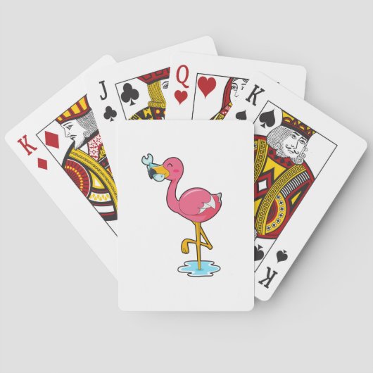 Flamingo met vis pokerkaarten (Achterkant)