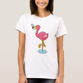 Flamingo met vis t-shirt (Voorkant)