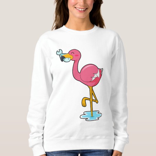 Flamingo met vis trui (Voorkant)