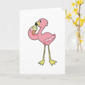 Flamingo met Waffel ijs Kaart (Gele Bloem)