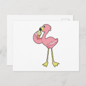 Flamingo met Waffle-ijs Briefkaart (Voorkant / Achterkant)