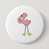 Flamingo met Waffle-ijs Ronde Button 7,6 Cm (Voorkant)