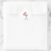 Flamingo met Waffle-ijs Ronde Sticker (Tas)