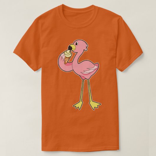 Flamingo met Waffle-ijs T-shirt (Design voorkant)