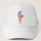 Flamingo met Waffle of Ice crème Trucker Pet (Voorkant)