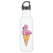 Flamingo met Waffle of Ice crème Waterfles (Voorkant)