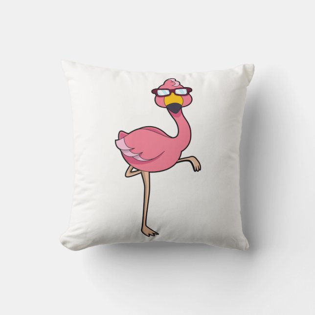 Flamingo met zonnebril kussen (Voorkant)