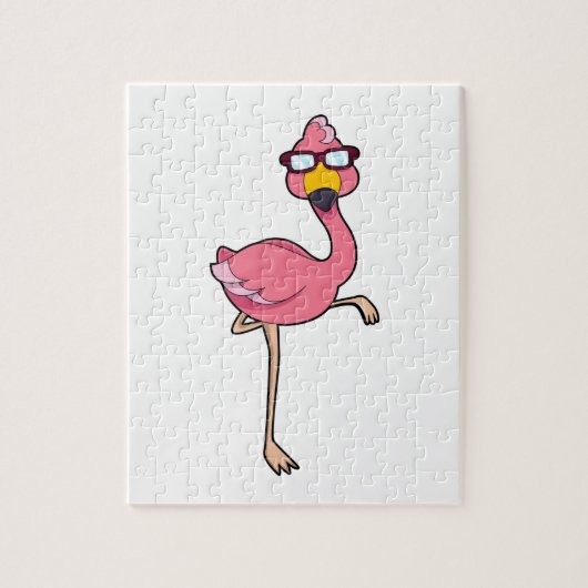 Flamingo met zonnebril legpuzzel (Verticaal)