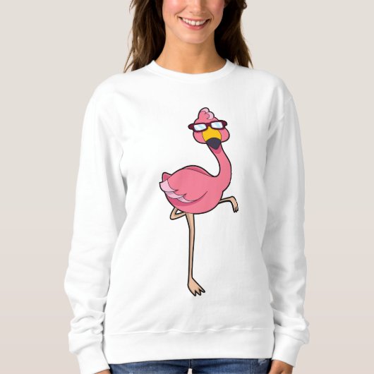 Flamingo met zonnebril trui (Voorkant)