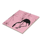 Flamingo MidCentury Modern Atomic Starburst Tegeltje (Zijkant)