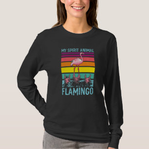 Flamingo Mijn geestdier is een flamingo roze vogel T-shirt
