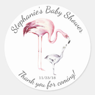 Flamingo Moeder Baby shower Favor Sticker