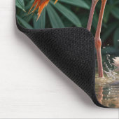 Flamingo moeder met kuiken muismat (Hoek)