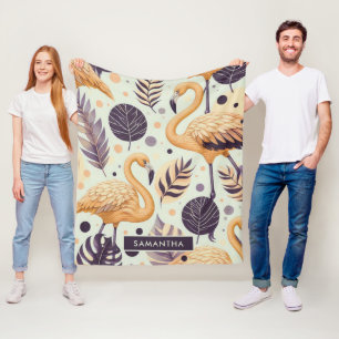 Flamingo Naadloos Fleece Deken