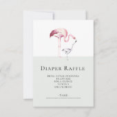Flamingo Neutral Baby shower Luier Raffle Ticket Kaart (Voorkant)