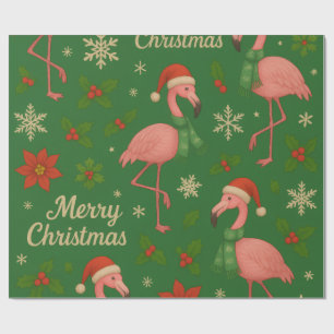 Flamingo Noel: Kerstelijke Groeten Cadeaupapier