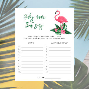 Flamingo - Noem dat nummer baby shower spel