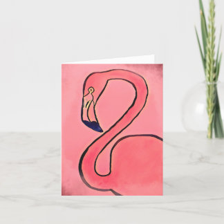 Flamingo Notecard (blanco binnen) Bedankkaart