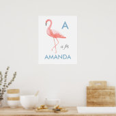 Flamingo nursery art print | Naam Baby (Keuken)