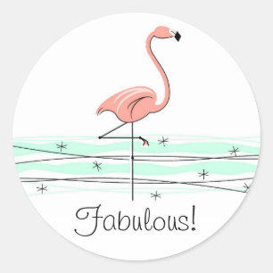Flamingo Ocean Fabulous! sticker! Ronde Sticker