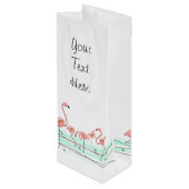 Flamingo Ocean Group Jouw tekst fles Wijn Cadeautas (Achterkant Gekanteld)
