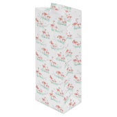 Flamingo Ocean Multi gift fles Wijn Cadeautas (Achterkant Gekanteld)