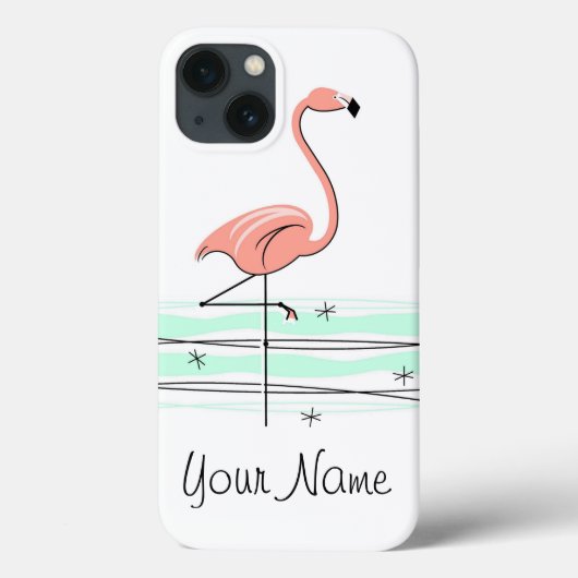 Flamingo Ocean 'Name' iPad Mini hoesje (Achterkant)