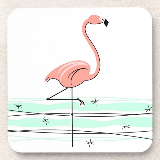 Flamingo Ocean onderzetters plastic (Voorkant)