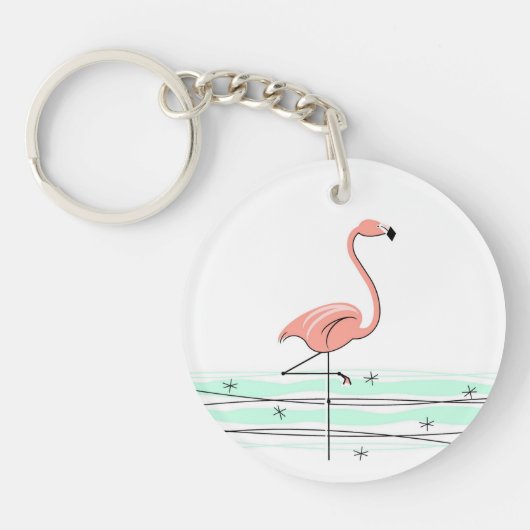 Flamingo Ocean text back acryllic sleutelhanger (Voorkant)