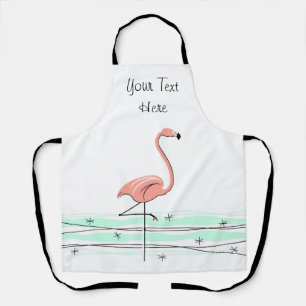 Flamingo Ocean Text over Apron Schort
