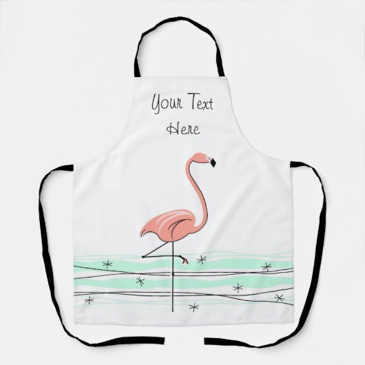 Flamingo Ocean Text over Apron Schort (Voorkant)