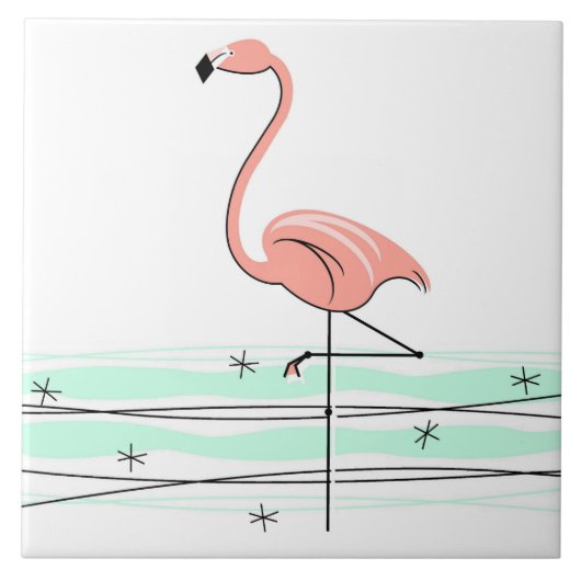 Flamingo Ocean tile reverse Tegeltje (Voorkant)