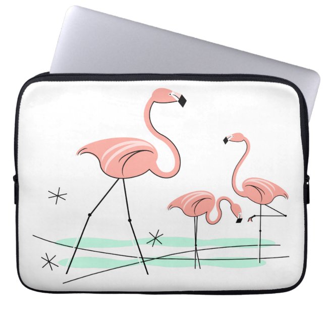 Flamingo Ocean Trio 2 laptophoes Laptop Sleeve (Voorkant)