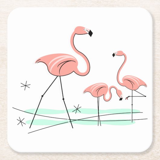Flamingo Ocean Trio 2 onderzetters (Voorkant)