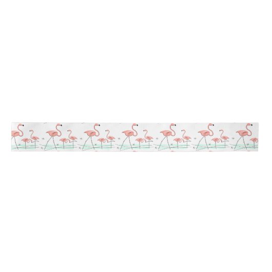 Flamingo Ocean Trio 2 ribbon satin Lint (Voorkant)