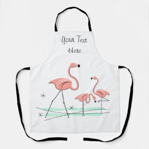 Flamingo Ocean Trio 2 Text apron Schort