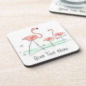 Flamingo Ocean Trio 2 Text plastic Drankjes Onderzetter (Linkerzijde)