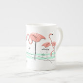 Flamingo Ocean Trio 3 Name bone china mok (Voorkant rechts)