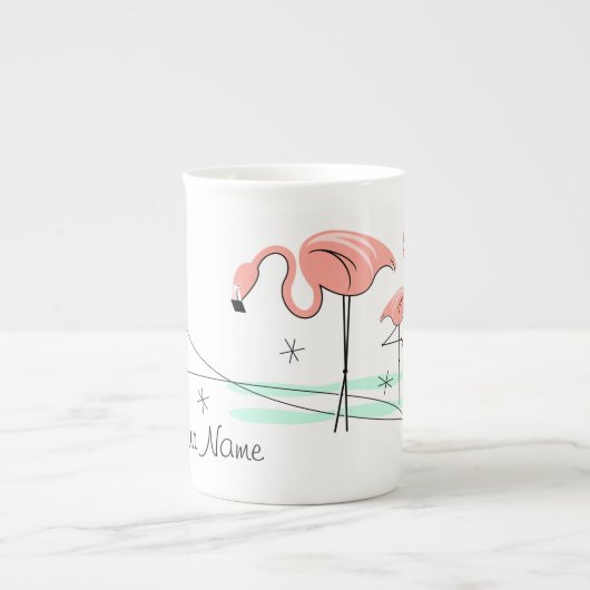 Flamingo Ocean Trio 3 Name bone china mok (Voorkant)