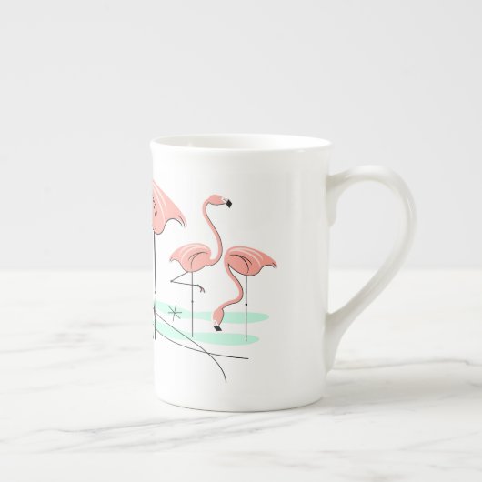 Flamingo Ocean Trio 3 Name bone china mok (Rechts)
