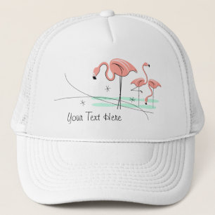 Flamingo Ocean Trio 3 'Text' trucker hat Trucker Pet