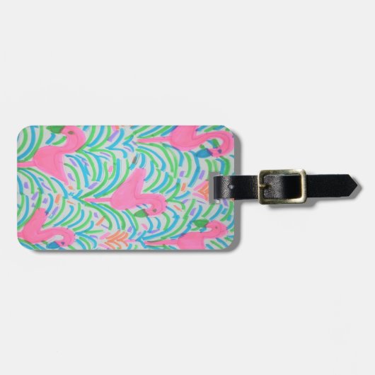 Flamingo Oerwoud Party Bagagelabel (Voorkant horizontaal)