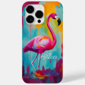 Flamingo olieverfschilderij kunstwerk gepersonalis Case-Mate iPhone case (Achterkant)