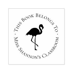 Flamingo Onderwijs Boekplaat Label Rubberstempel