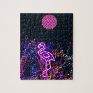 Flamingo op dansfeest. legpuzzel