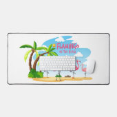 Flamingo op de strand bureaumat (Keyboard & Muis)