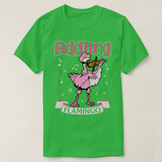 Flamingo op de viool spelen t-shirt (Design voorkant)